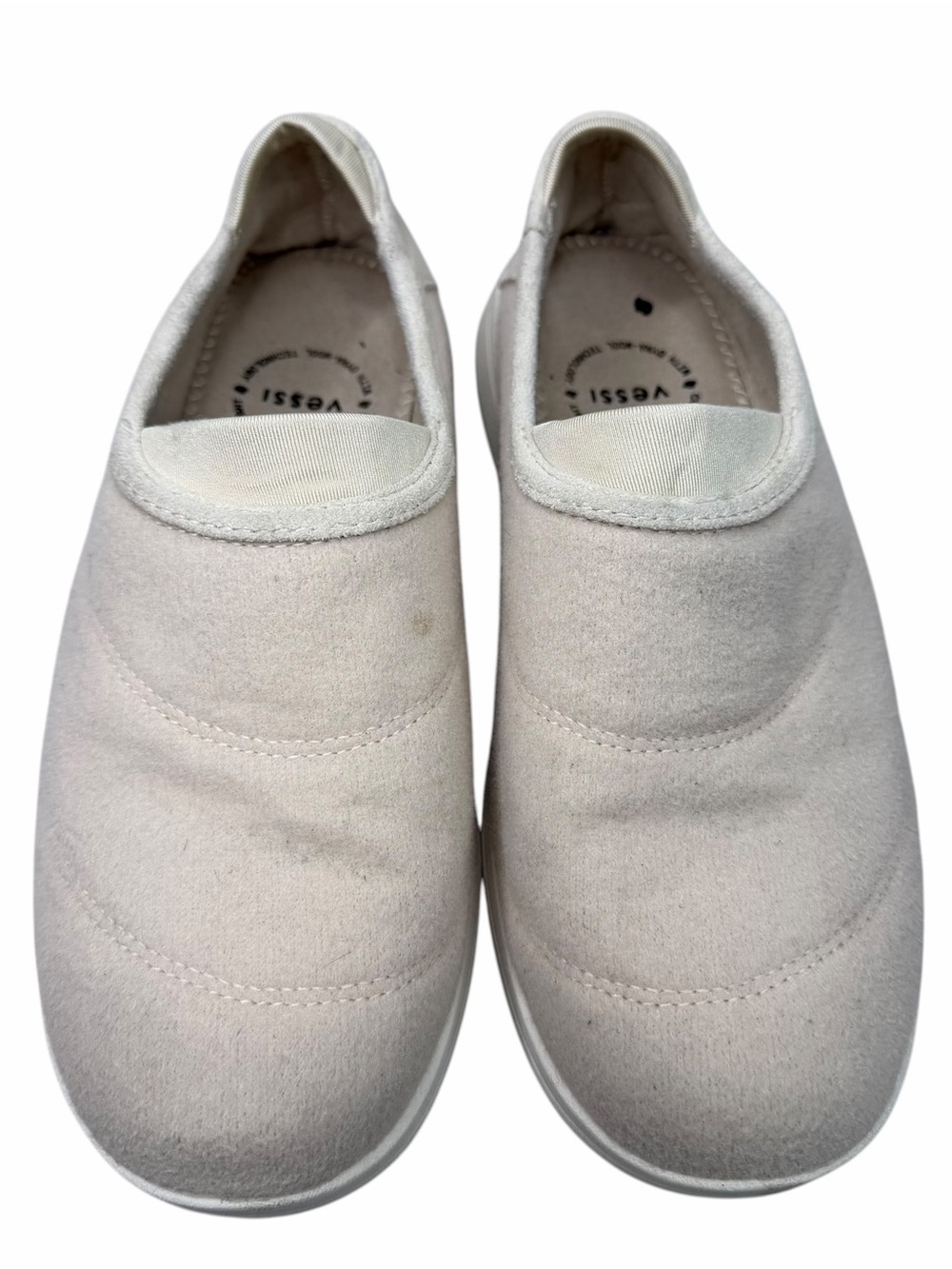 Vessi Sunday Slip On Slippers Cream Light Beige Wool Men's 7/Women's 8.5